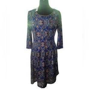 NWT Max Studio Navy Printed Dress
